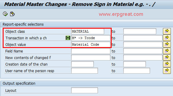 Material Master Changes List Using SAP Query