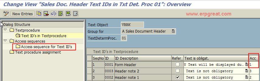 Change Sales Document Header Text IDs in Text Determination