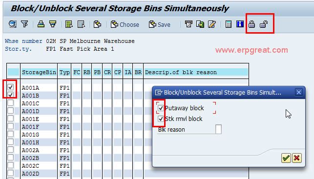 Block / Unblock Several Storage Bins Simultaneously