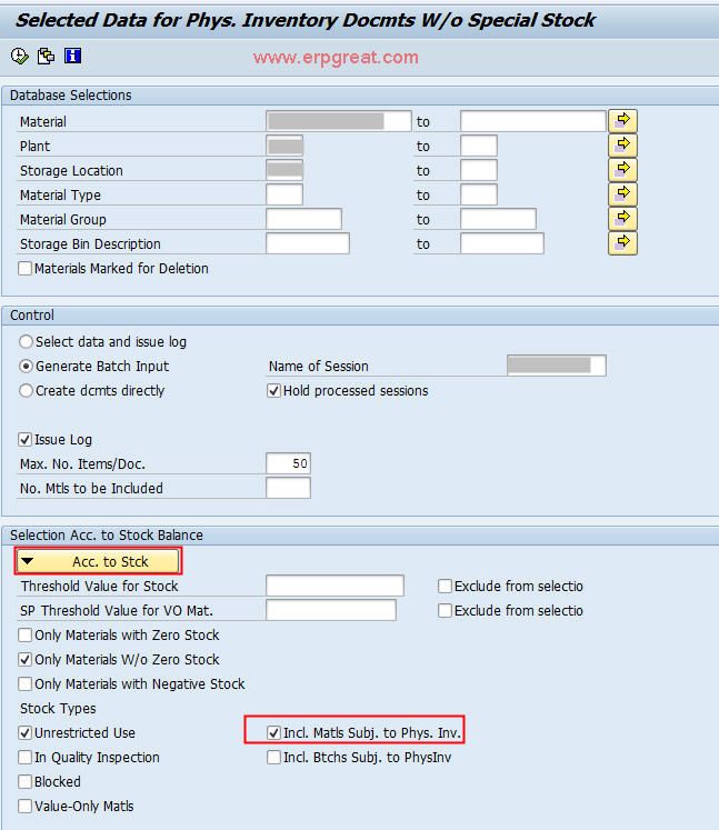 MI31 - Physical Inventory Document Materials Not Appearing