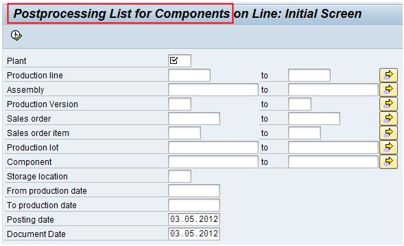 MF47 - Post Processing List for Components