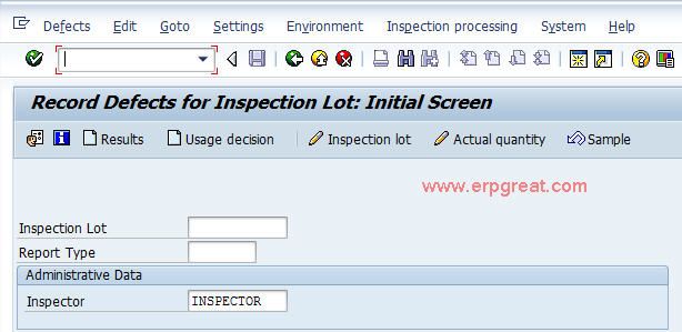 Record Defects For Inspection Lot - QF11